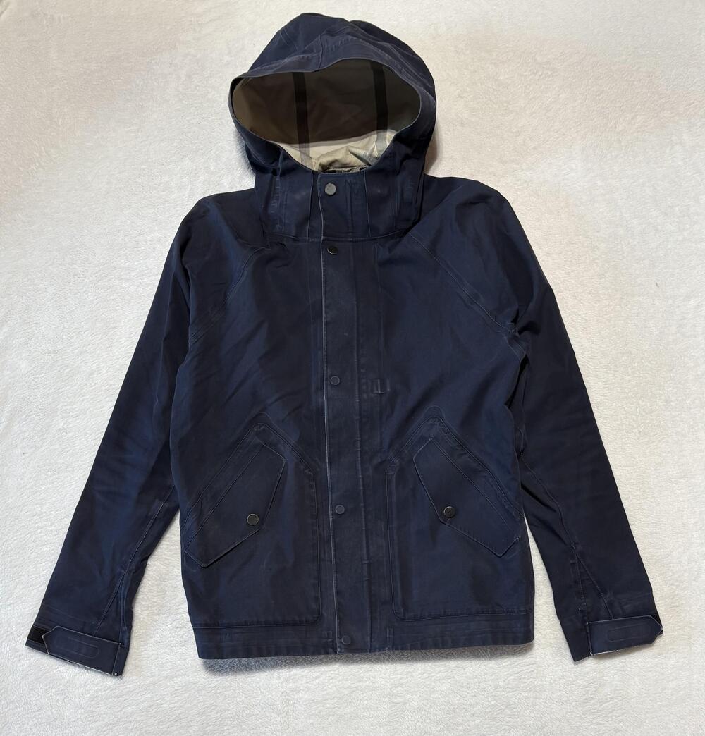 Everlane Jacket Mens XS Navy Hooded Waterproof Seam Sealed Rain Shell Zip